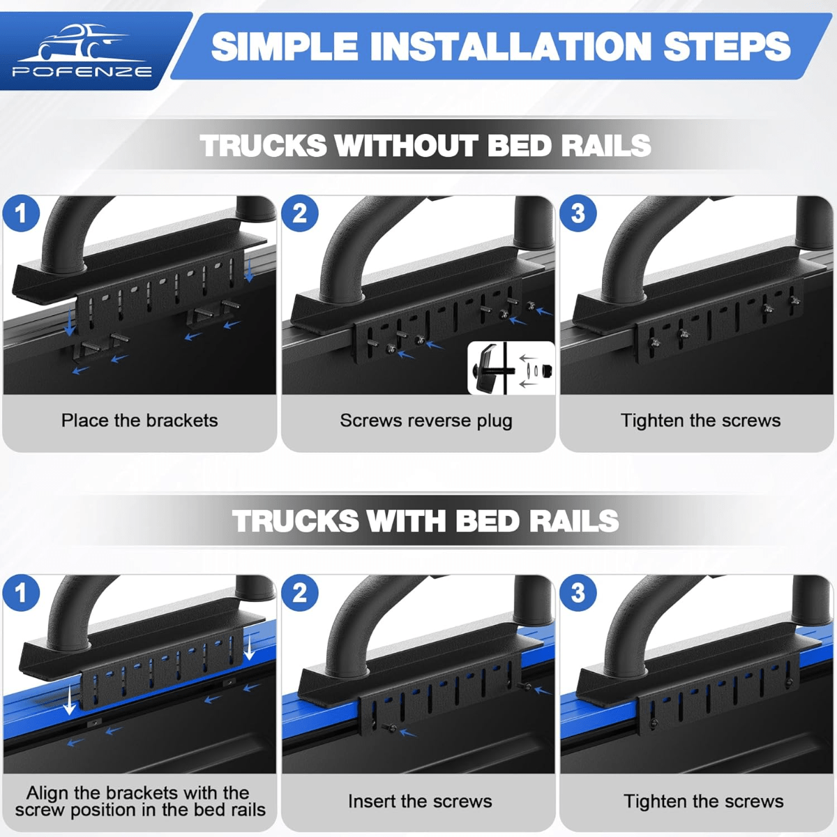 Truck Bed Sport Bar and Adjustable Cargo Basket for Full-Size F150 / Ram / Silverado / Tundra / Sierra / Titan