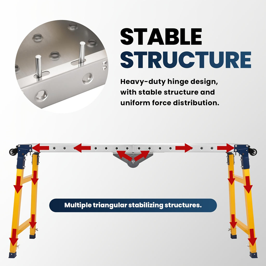 [Portable Welding Table] 2000 LBS Folding Welding Table, Portable Welding Table With 5 Height-Adjustable, Alloy Steel Constrution Work Table With Galvanized Welding Table Top, For Welding Assembly Repair, 360° Lockable Casters