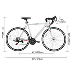Road Bike Racing Bicycle 700C Shimano 21 Speeds Carbon Steel Frame Caliper Brake