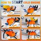 58Cc 2-Stroke Gasoline Chainsaw, Featuring Dual Quick-Switch Bars of 20 Inches And 18 Inches, a Portable Cordless Gasoline Chain Saw Ideal for Felling Trees, Cutting Firewood, Processing Wood, And Trimming Trees
