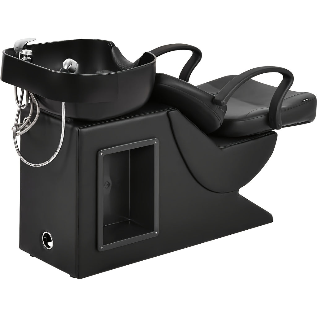 Professional Salon SPA Shampoo Bed, Equipped with Adjustable Seat, ABS Plastic Shampoo Basin and Independent Footrest, Elegant and Practical Design, Specially Designed for Beauty Salons, Suitable for Barber Shops, Home Massage Chairs, Massage Chair C