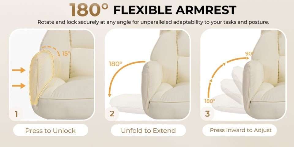 Adjustable Height And Armrest Office Chair with Pocket Spring Cushion, Retractable Footrest Recliner, Swivel High Back Gaming Chair for Home Office, Gaming, Rest, Study