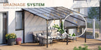 Wall-Mounted Hardtop Gazebo with Polycarbonate Roof — Lean-To Aluminum Patio Cover in Five Size Options
