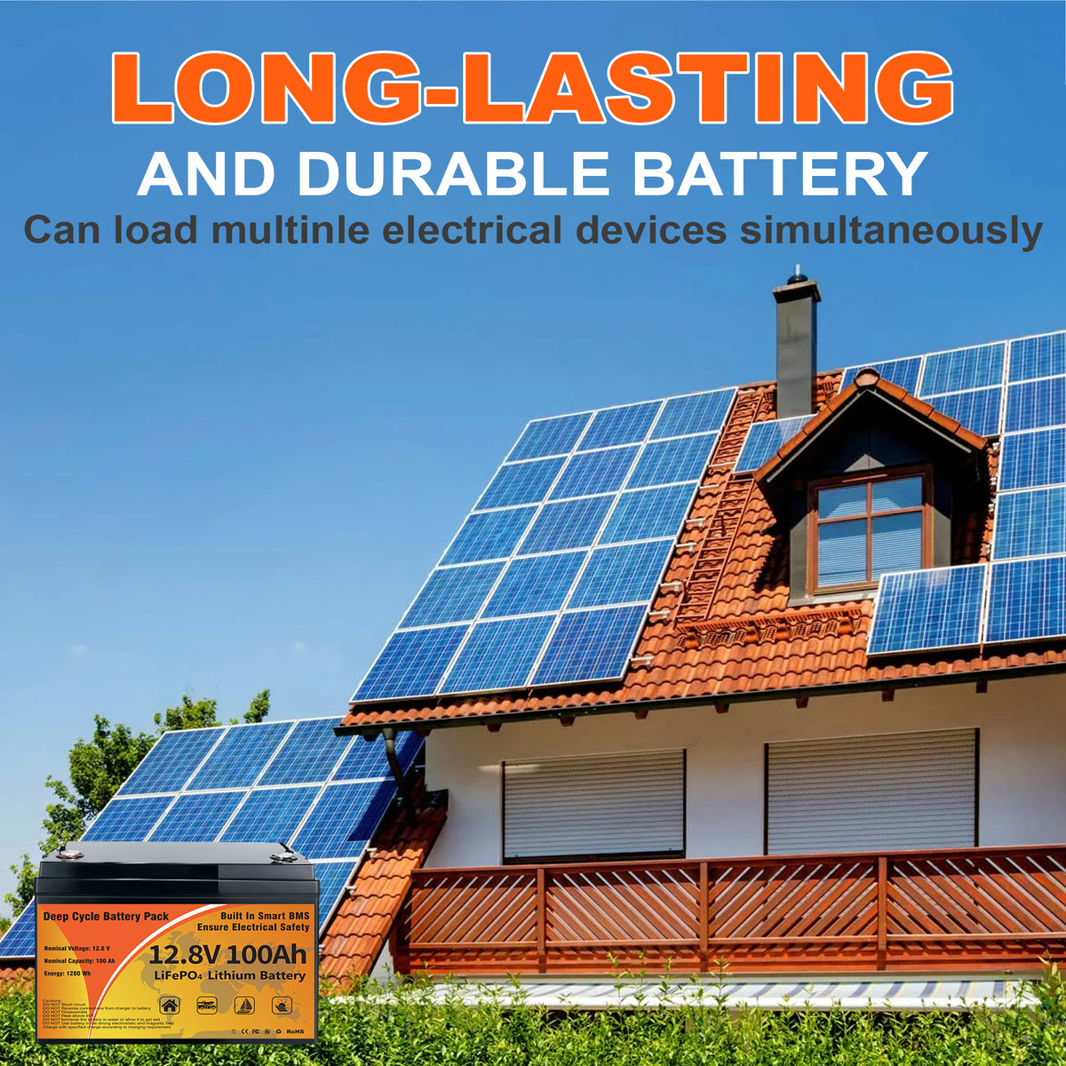 12.8V 100Ah LiFePO4 Battery,Group 31, Built-in 100A BMS, Grade A Battery Cell Deep Cycles, Max.1280Wh Energy, 10 Years Lifetime, Support in Series/Parallel, Perfect for Trolling Motors, RVs, Yacht, Marine, Boat, Solar Off-Grid