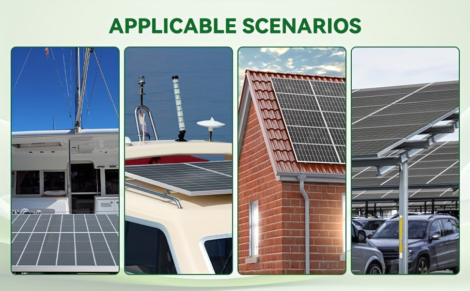 Werchtay 200W*2 Solar Panels, 25.5% 18BB High Efficiency Monocrystalline 2pcs 200W 12 Volt Solar Panels Systems Solar Module for Farm House Rooftop RV Caravan And Other Off-Grid System