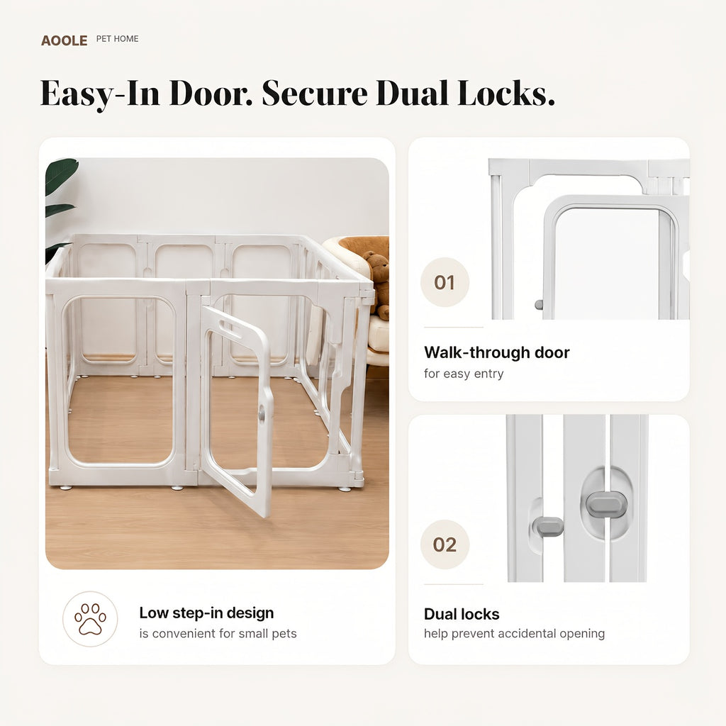 [Acrylic Pet Playpen] Clear Acrylic Dog Playpen With Door, For Puppy Cat Rabbit Transparent Pet Pen, Indoor Dog Playpen, Dog Fence, Easy Assembly And Cleaning Dog Pen For Small To Medium Dogs
