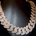 A Luxury High Quality Hip Hop Men's Necklace Miami Cuban Chain 20mm Cuban Chain VVS Baguette Iced Moissanite Cuban Chain Perfect for Weddings Holidays Anniversaries, Christmas Halloween Carnival Best Gifts for Friends