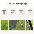 Baseball Batting Cage 20/30Ft for Backyard, Baseball Training Equipment Netting Cages, Golf Softball Baseball Nets for Batting with Frame And Net, Hitting And Pitching Practice