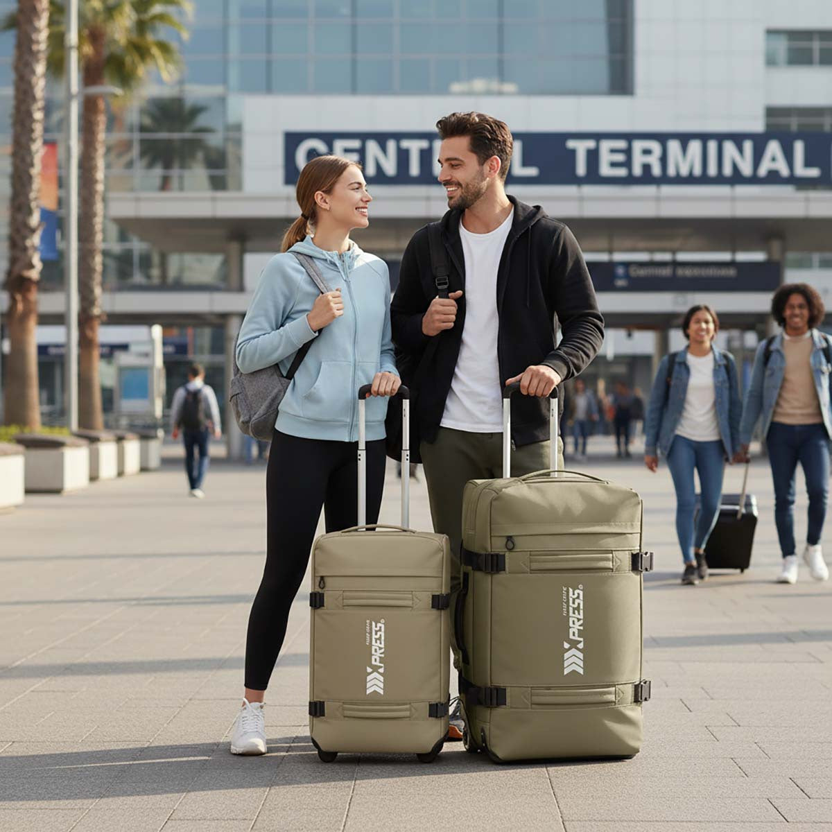 3-Piece Softside Luggage Set 20/26/30in Waterproof Travel Suitcase with 2 Wheels & Telescopic Handle, Durable Trolley Bag for Vacation & Adventure