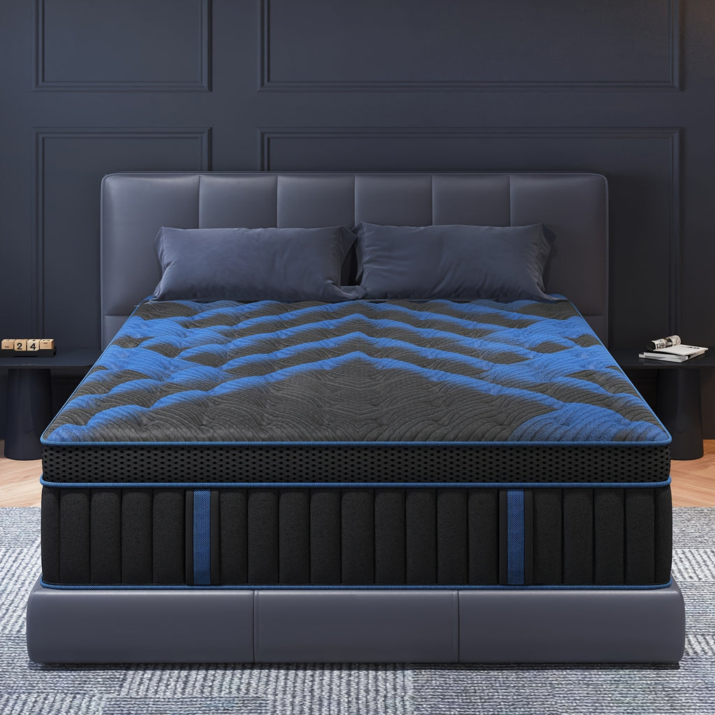 12/14 Inch Gel Memory Foam Mattress Hybrid Pocket Spring Twin Full Queen King Bed Mattress In A Box, Euro Top Medium Firm for Back & Lumbar Support, Individual Pocket Spring Bed for Motion Isolation & Fiberglass Free
