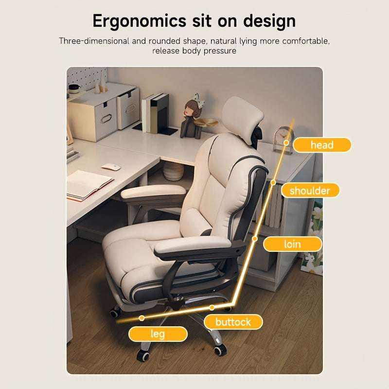 Ergonomic Adjustable Height Chairs with Cushions Armrest for Long Time Seating-High Office Chair with Footrest