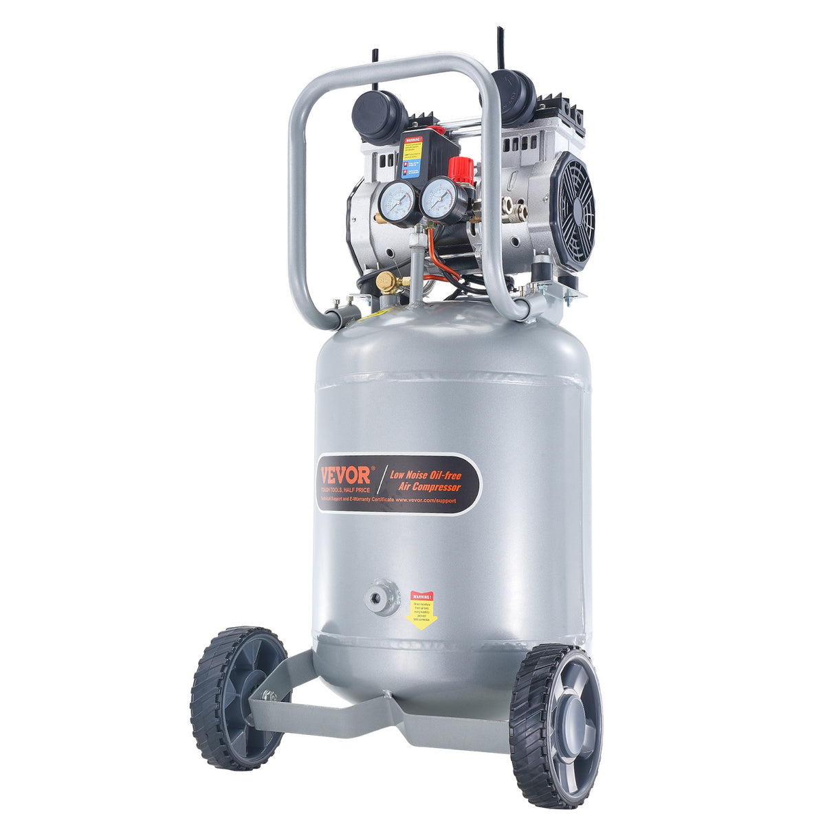 VEVOR 13 Gallon Air Compressor, 2HP 4.6 SCFM90PSI Oil Free Air Compressor Tank with 125PSI Max Pressure, 66dB Ultra-Quiet Compressor for Tire Inflation, Auto Repair, Woodwork Nailing, Spray Painting