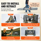Pop-Up Screen Gazebo Tent by VEVOR, Removable Privacy Panels for Camping, Picnics and Backyard Gatherings
