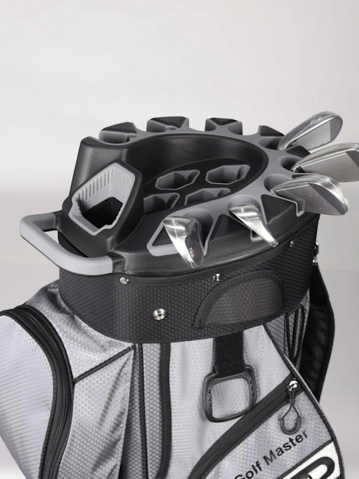 PGM Black Golf Cart Bag, 14 Way Silent Top Divider Premium Golf Bag with Ergonomic Handles & Rain Crove