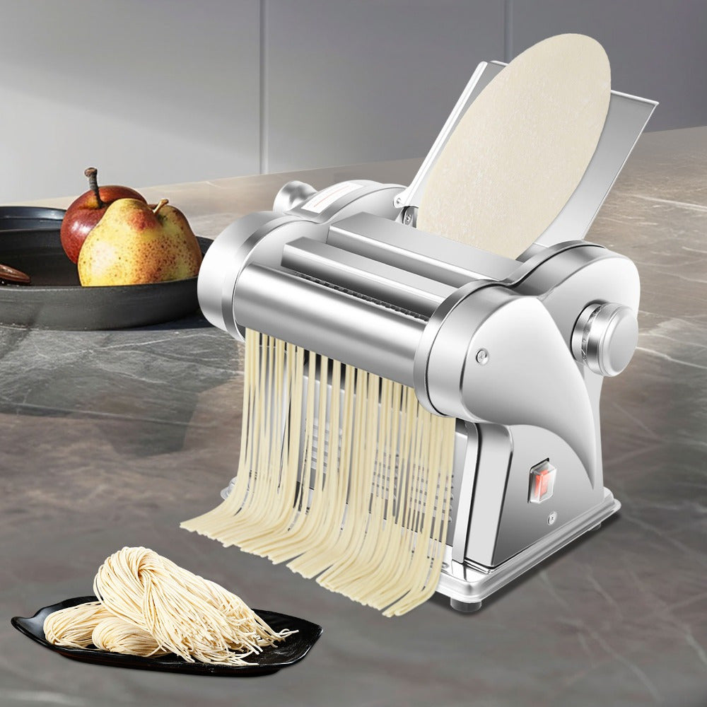 Electric Automatic Pasta Maker & Noodle Press - Stainless Steel Dough Sheeter Machine with Adjustable Thickness, Heavy-Duty for /Commercial Use Suitable for Noodles, Dumpling Wrappers, Wontons, Pancakes
