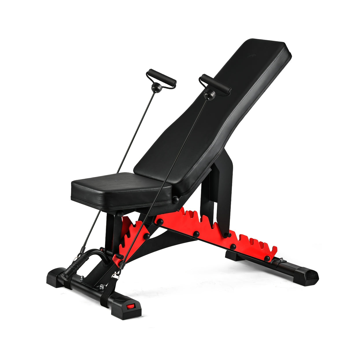 Heavy Duty Adjustable Weight Bench with Resistance Bands And Leg Support, Multi-Function Sit-Up Bench for Home Strength Training, Bench Press, Push-Ups And Ab Workout