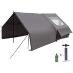 Inflatable Camping Tent, with Electric Air Pump, 4 Season Windproof, Clear Skylight & 420D Oxford, Air Tent with Mesh Windows/Doors