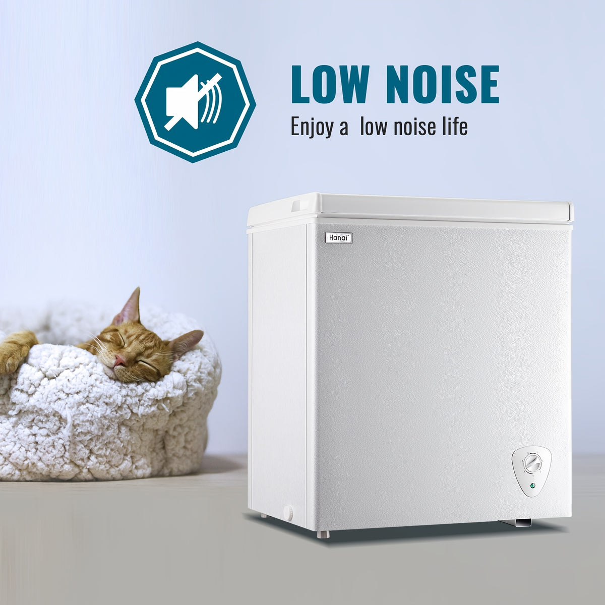4.2 CU.FT. Compact Chest Freezer with 7 Adjustable Thermostat, Top Open Door Deep Freezer Compressor Cooling with Removable Storage Basket, Perfect for Home Office Dorm Or Apartment