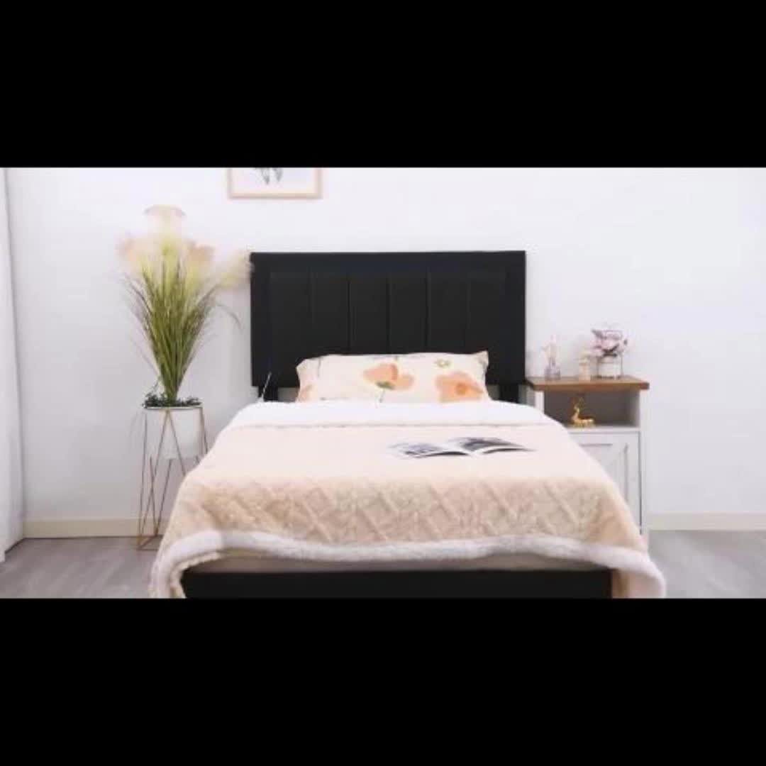 Twin Full Queen Size Bed Frame with LED Lights, Upholstered Queen Size Bed Frame with Headboard And Footboard, Heavy Duty Wood And Metal Slats Support, Noise-Free, No Box Spring Needed, Queen Bed Easy Assembly, Black, White, Pink