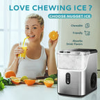 Countertop Nugget Ice Maker, 34/44Lbs Daily Production, Auto-Cleaning Pellet Ice Machine | Mini Fridge, Compact Refrigerator, Comes With Ice Scoop & Basket, Sonic Ice Machine Ideal For Home/Office/Kitchen