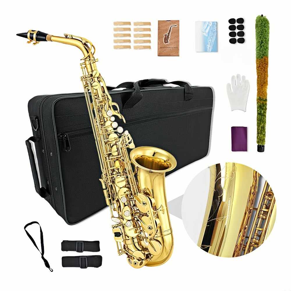 WUQIMUSC Alto And Soprano Saxophone | E-Flat Alto/B-Flat Soprano Available | Multiple Colors And Golden Lacquer End | Handcrafted | Full Kit with Case And Mouthpiece | Ideal Easter Gift for Friends, Him And Her Wind Instruments
