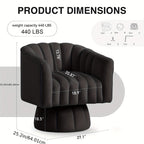 Rotating Decorative Chair, 360° Swivel Barrel Chair, Mid-century Modern Chair, Wide Soft Cushion, Modern Velvet Fabric, Round Armchair, Suitable For Living Room, Lounge, Bedroom, Black, Free Shipping