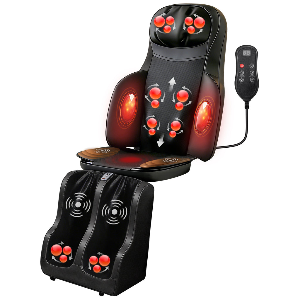 Full Body Shiatsu Massage Pad with 3D Deep Kneading Massage, 5 Modes, and Detachable Leg & Foot Massager, Ideal for Full-Body Relaxation at Home, Gym, Leisure, and Office