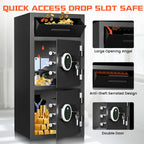 [Extra Large Safe Box] 6.5 Cu Ft Extra Large For Home Safe Box Fireproof With Drop Slot, Digital Drop Safe With Double Door And Key Hook, Money Safes With Backlit Keypad And Dual Alarm For Home Office Business