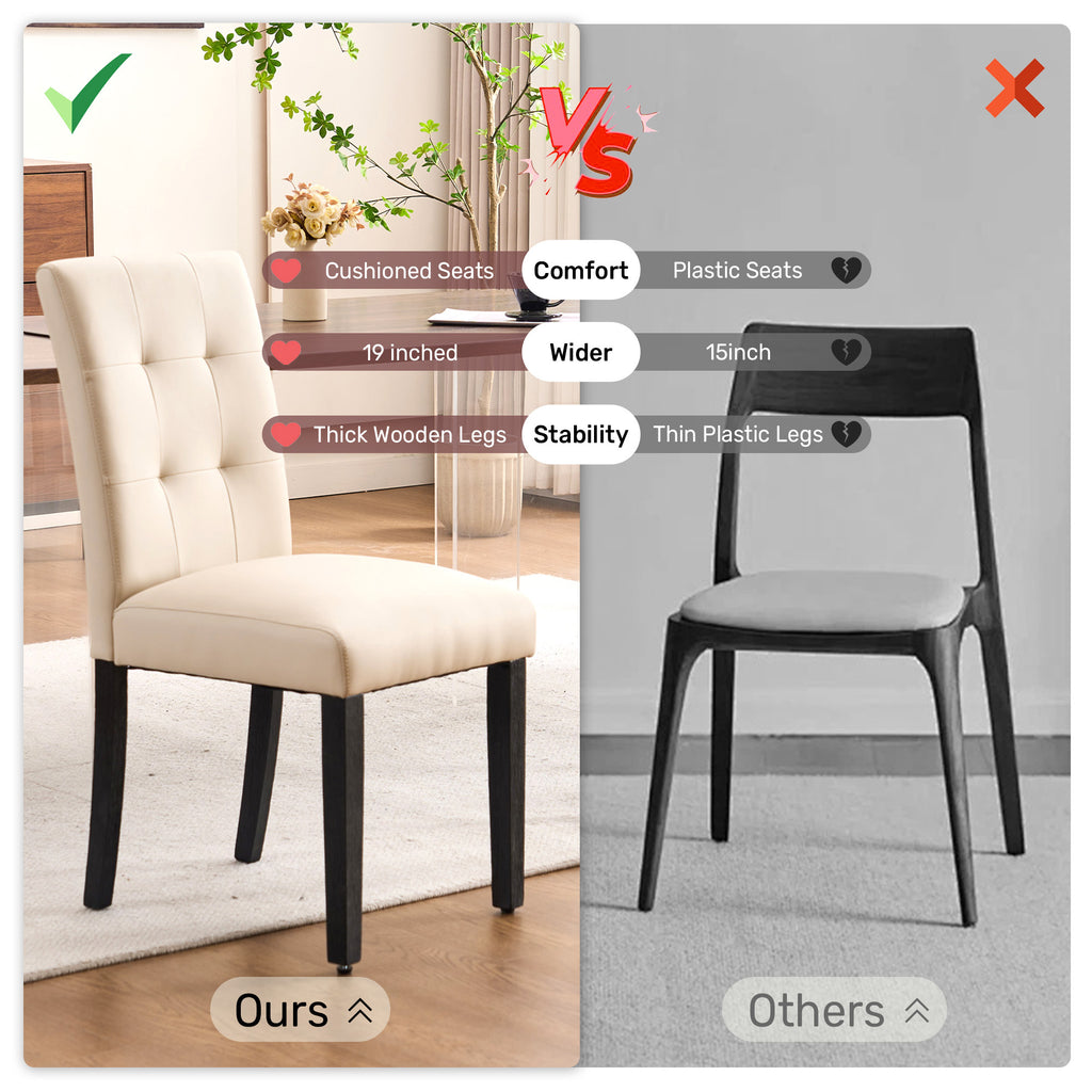 Set of 2/4 Faux PU Leather Upholstered Dining Chairs for Home Kitchen Living Room- Dining Room Chairs Dining Side Chairs