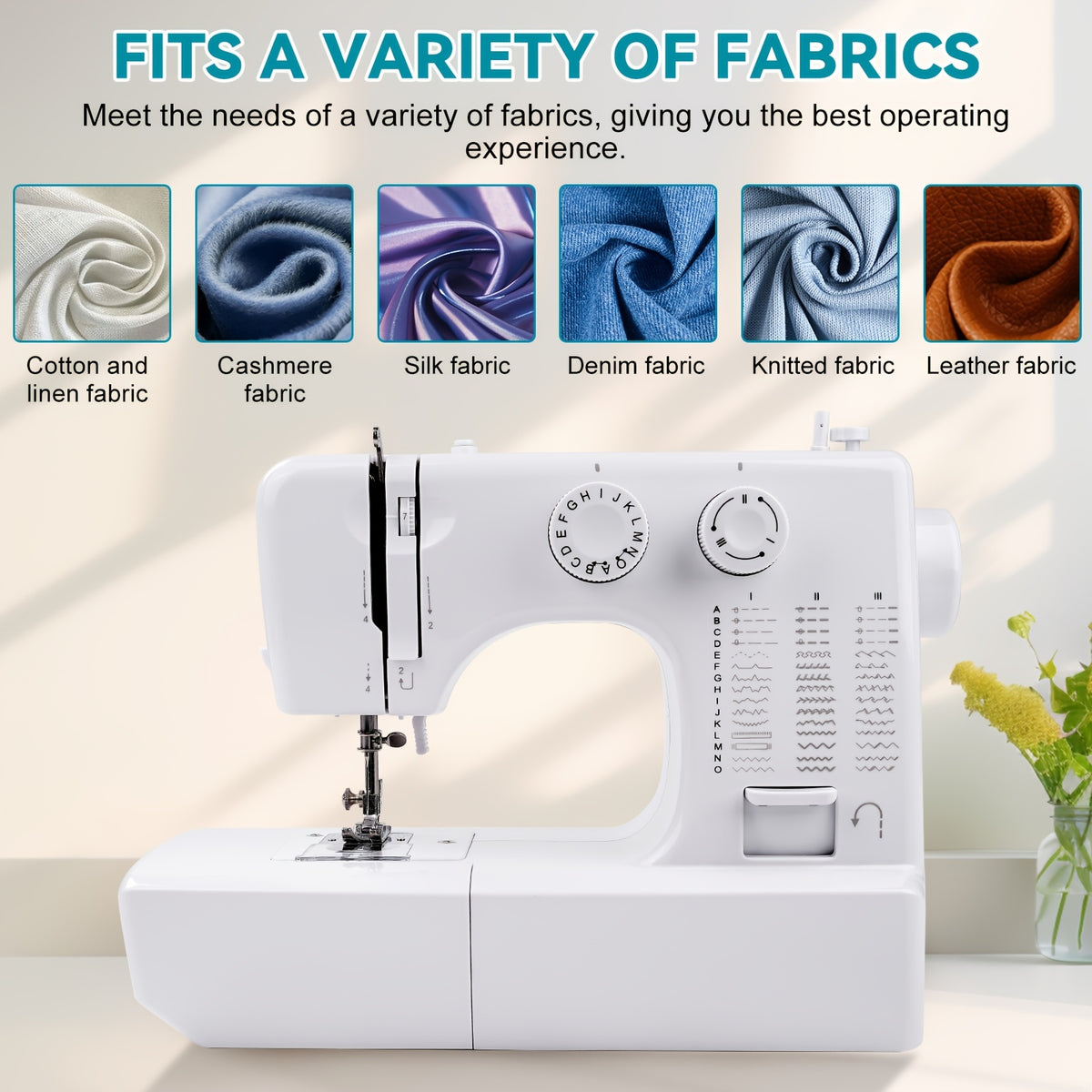 Electric Sewing Machine, 818 Mini Electric Sewing Machine 45 Stitches Household Multifunctional Sewing Machine US Plug