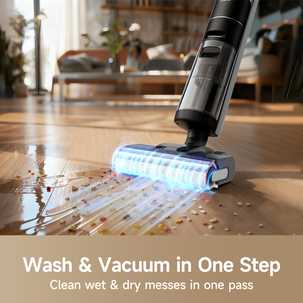 Refurbished DREAME H12 PRO Wet Dry Vacuum Cleaner, Cordless Vacuum Mop All In One, Smart Floor Cleaner for Hard Floor, One-Step Edge to Edge Cleaning with Hot Air Drying