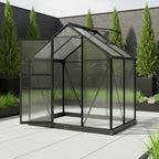 Walk-In Greenhouse with Roof Ventilation, 6 x 4 ft Polycarbonate Garden Structure on an Aluminum Frame