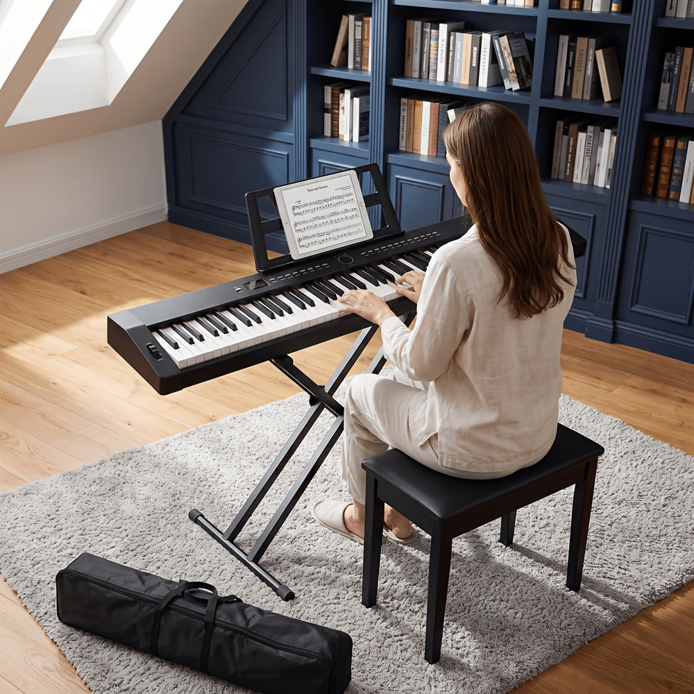 [Digital Piano] GPP-105 88 Key Full Size Semi-Weighted Standard Keyboards Digital Piano with Dual-tube X-Shape Stand