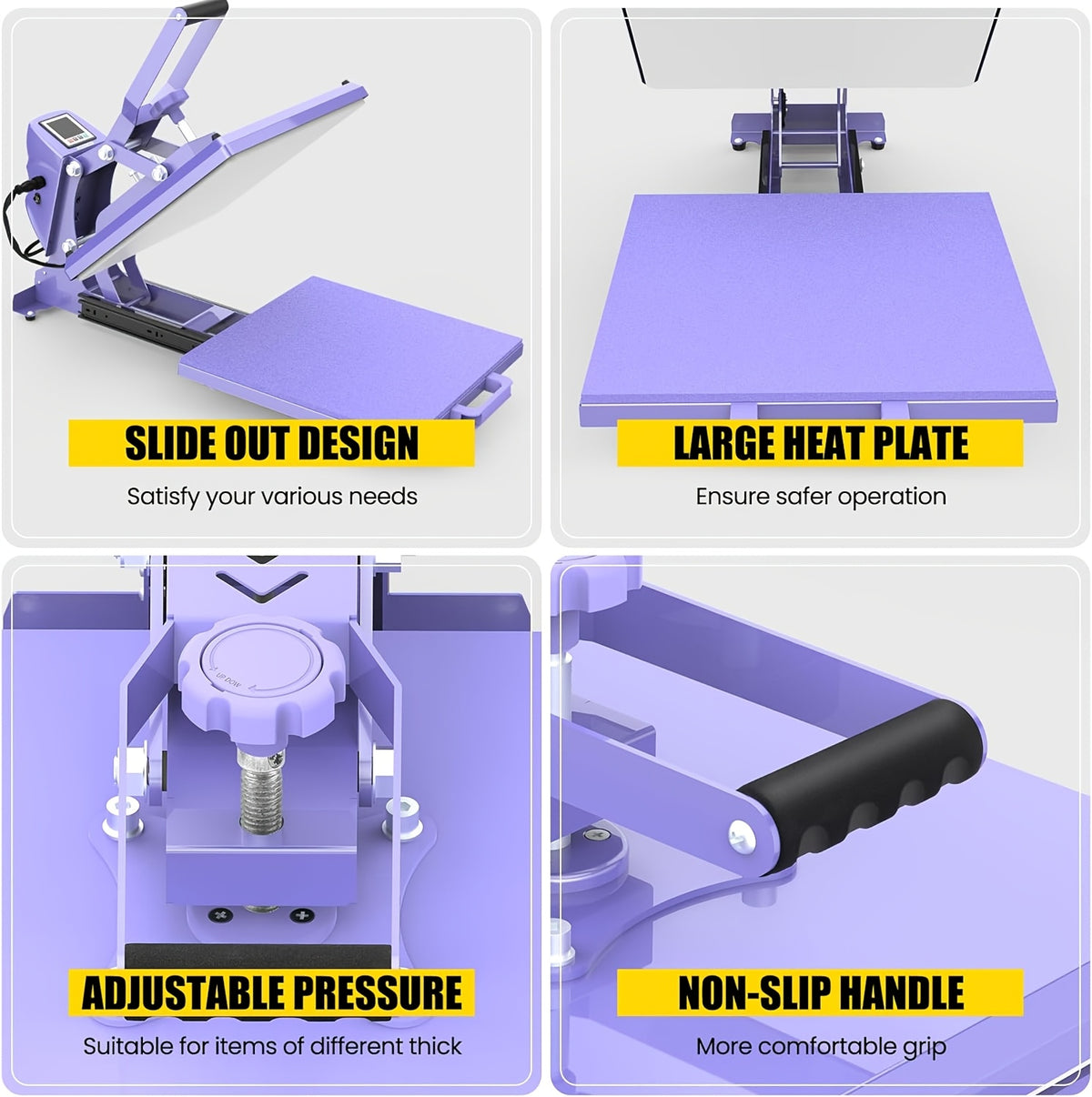 HOMDOX 15"x15" - 11pcs(8 In 1) / 8pcs(5 In 1) Heat Press Set With 30OZ Tumbler Press, Slide Out 360° Swing Away For T-Shirt/Cloth Bags/Tumbler/Mug/Hat/Plate - 15"x15" Slide Out T-shirt Heat Press Machine Can Only Press T-Shirt/Pillows/Cloth Bags