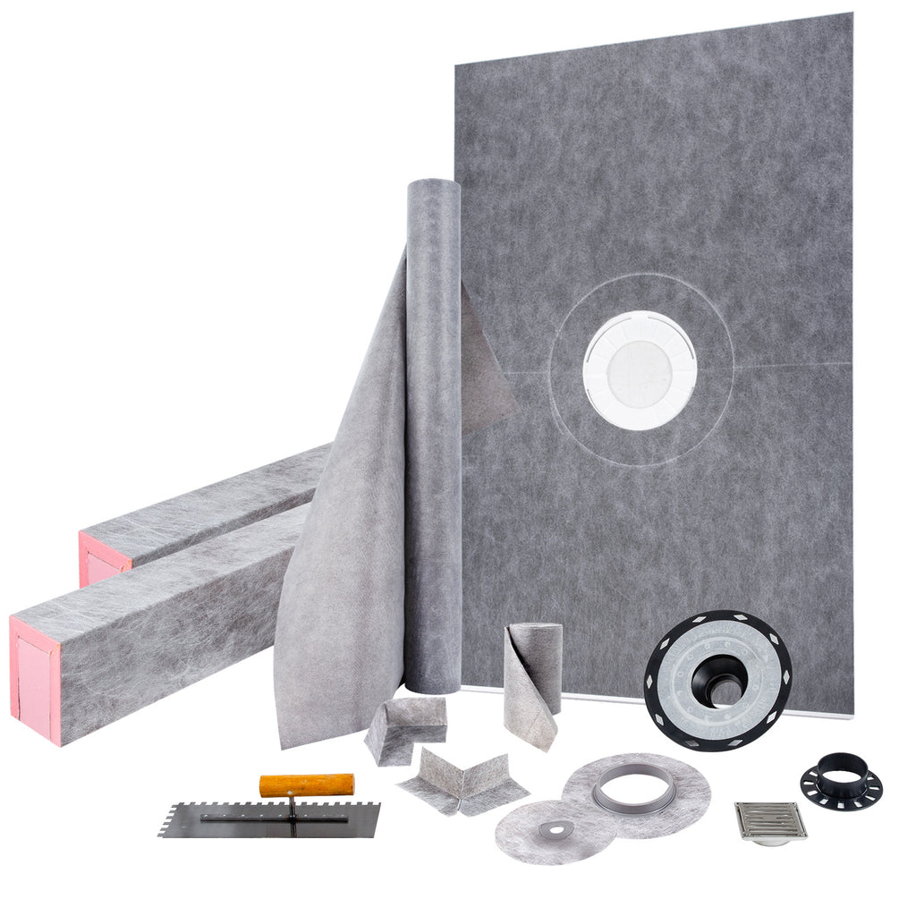 VEVOR Shower Curb Kit with 38 x 60-Inch Sloped Tray for Bathroom Floor and Wall Installation