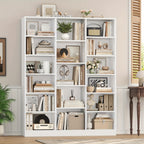 FULTRU Triple Wide Bookshelf, 6 Tier Large Bookshelf, Bookcase with 17 Open Display Shelves, 74'' Tall Bookcases And Bookshelves for Living Room, Home Office, Library