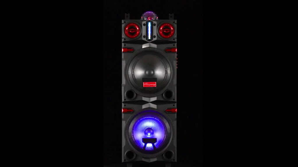 Sound Portable Party Bluetooth Speakers Loud Sound Powerful, DJ Sound Stereo Loud Bass Karaoke Machine with Sound Reactive Party Lights, USB/SD Input and Telescopic Pull Rod, Remote Control
