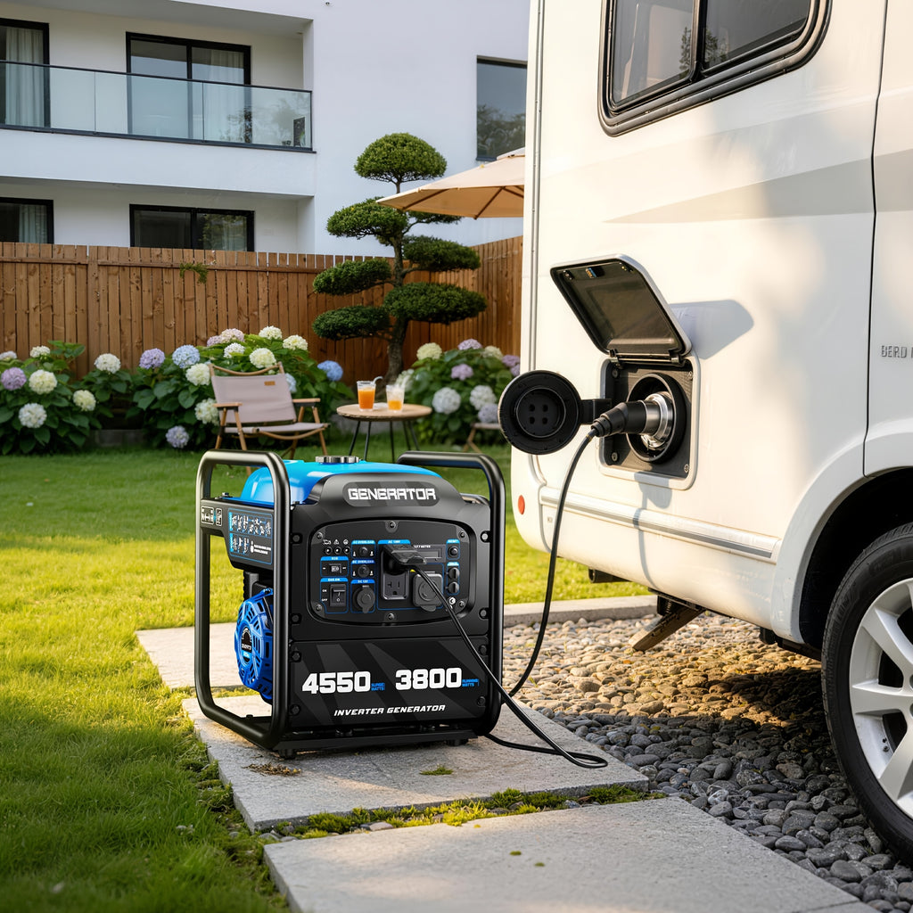 4550W Portable Inverter Generator, 3800W Rated, 223Cc 4-Stroke Gas Powered Engine, Pure Sine Wave for Sensitive Electronics, RV Ready with 30A Outlet, Home Backup, Camping, Emergency