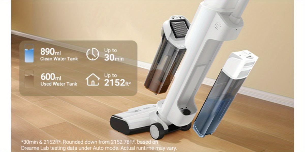 Wet Dry Vacuum Cleaner DREAME K10 Plus for Home Messes, 6.5KPa Suction and Flexible Cord or Battery Operation