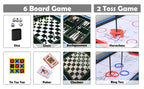 15-In-1 Combo Game Table Set for Home, Multifunctional Game Tables for Game Room, Indoor Game for Adults W/Foosball, Bowling, Basketball, Shuffleboard, Billiard, Hockey, Table Tennis, Chess, Backgammon, Checkers, Ring Toss