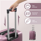 Nested Hardside Luggage Set in Purple, 4 Piece - TSA Compliant