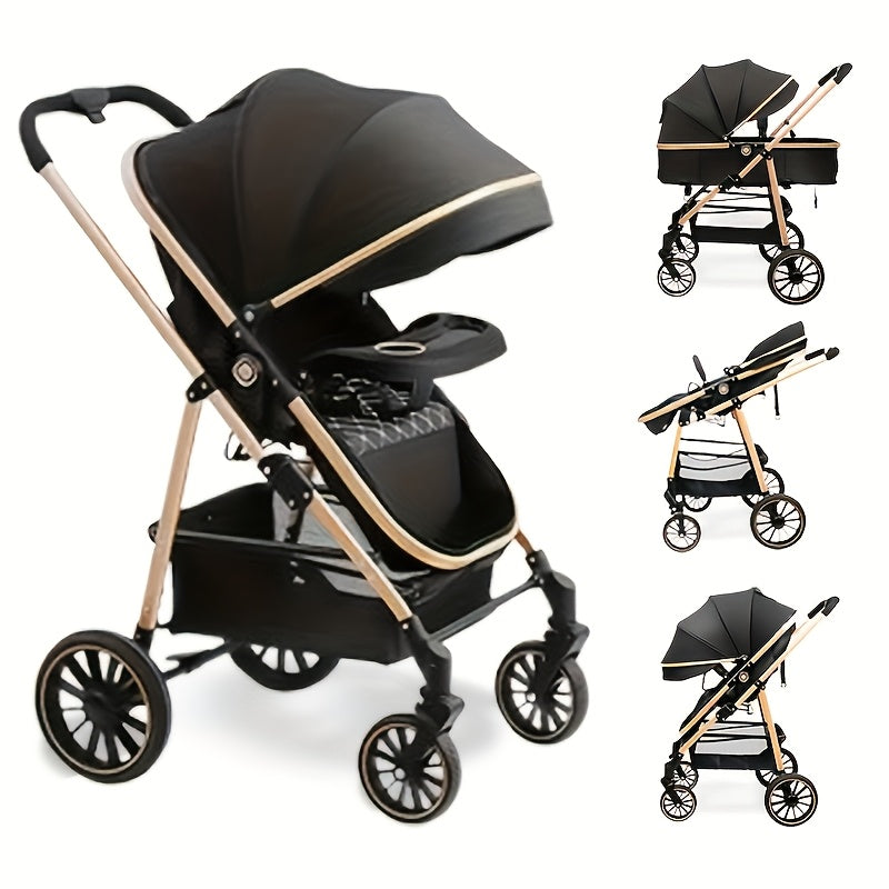 A Versatile Baby Stroller with Large Wheels That Allows The Child to Sit, Recline, And Change Direction