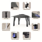 13 x 13 Ft Pop-Up Gazebo Tent with Mosquito Netting and Portable Roller Bag for Backyard or Garden Use