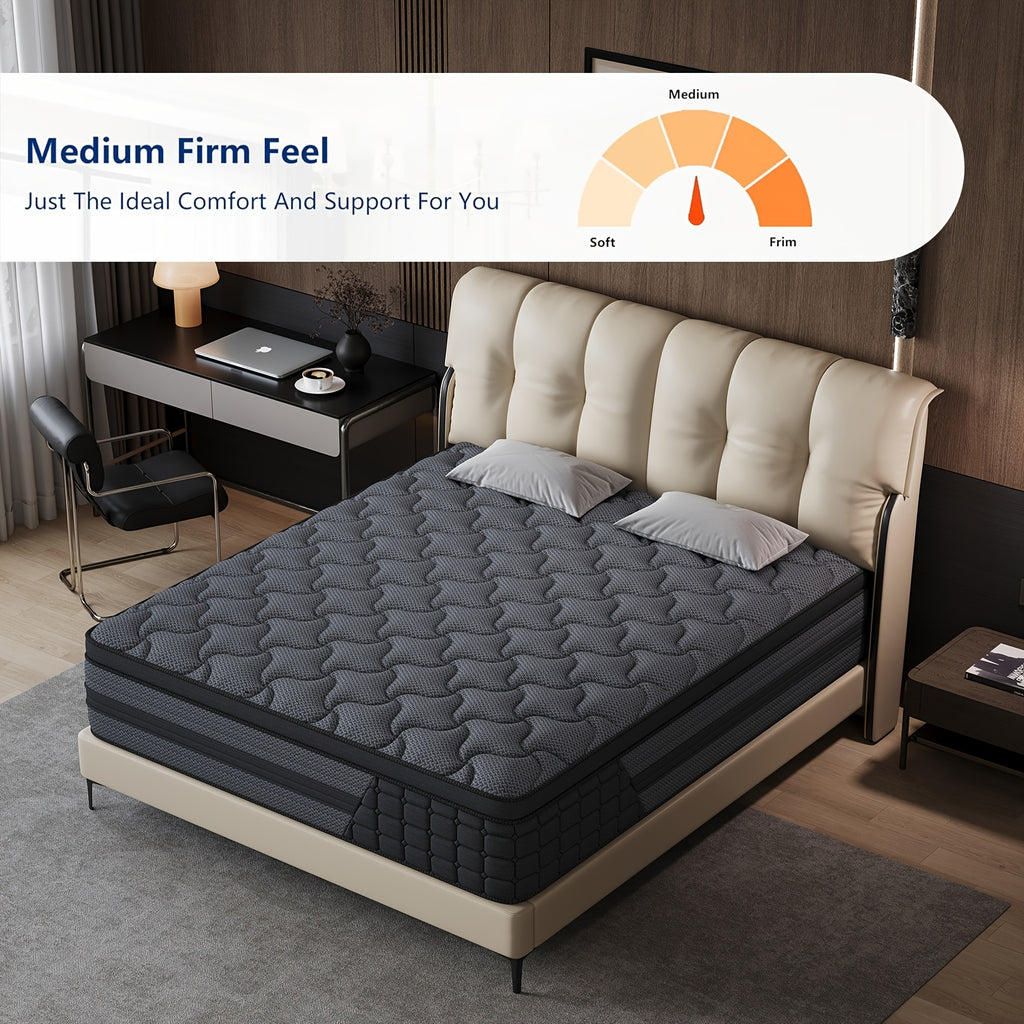 Luxury Mattress 8" 10" 12" 14" Twin Full Queen King Size Gel Memory Foam Pocket Spring Hydird Mattress in A Box Medium Firm