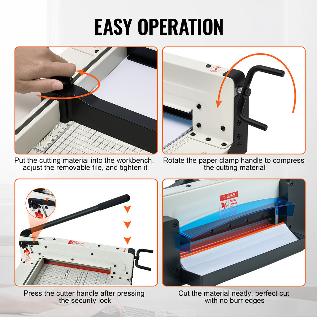 VEVOR Paper Cutter 12/17 inch A3/A4 Guillotine Paper Trimmer 400 Sheet Capacity Metal Base