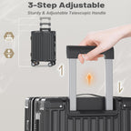 OYEROL 3pcs Hardshell Luggage Set, 20/ 24/ 28 Inch Lightweight ABS+PC Suitcase with TSA Lock, 360° Double Spinner Wheels, Expandable Design for Men & Women Travel, Black