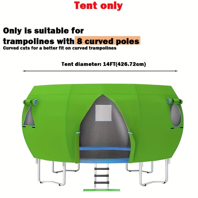 14ft Trampoline Tent & Shade Cover Combo - Heavy-Duty All-Weather Canopy with Ventilation, Easy Setup for 14-Foot Round Jumpers, /s Outdoor Play (Tent Only, Compatible with Standard Frames)