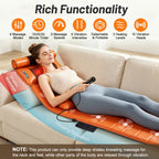 Foldable Full Body Massage Mat with Foot Massager, Heat And Vibration Modes, 3 Heating Levels, 9 Modes And 9 Intensities, Timer Function, Suitable for Home Office