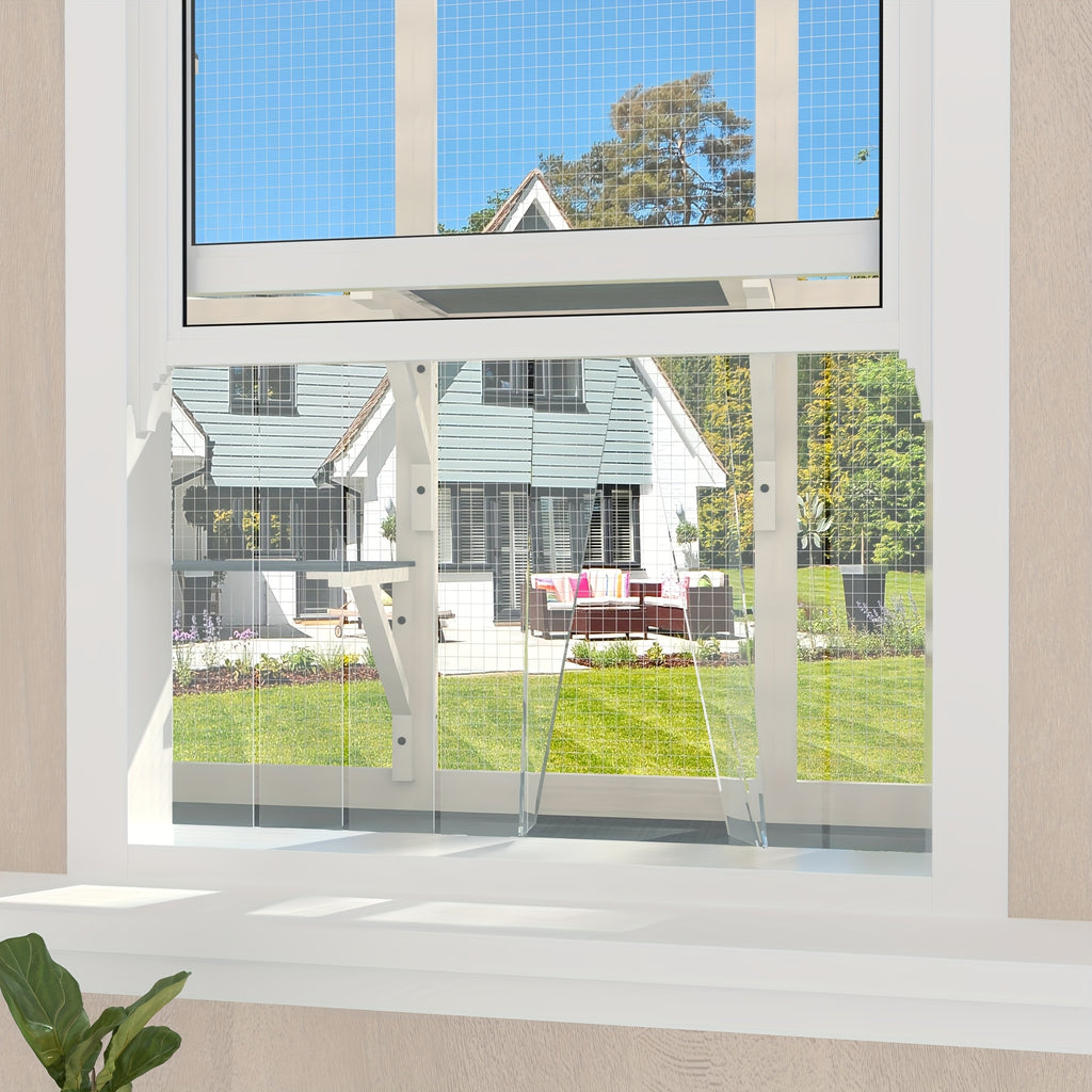 Cat Window Box, Wooden Window Catio for Indoor Cats, Expandable Outdoor Enclosure with 4 Platforms And 3 Doors, Secure Wall-Mounted Perch for Sunbathing, Play And Tunnel Connection, All-Weather Use
