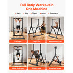 VEVOR Pull Up Bar, 330LBS Capacity Portable Pullup Bar Station, Pullup Bars Free Standing with Triangular Structure & Heavy-Duty Steel Tube, 9 Level Height Adjustment Gravity Fitness for Arms, Back